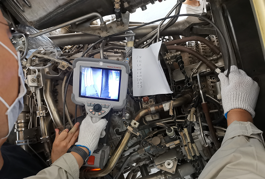 北京韋林公司協助山東客戶進行飛機發動機檢測 北京韋林公司協助山東客戶進行飛機發動機檢測